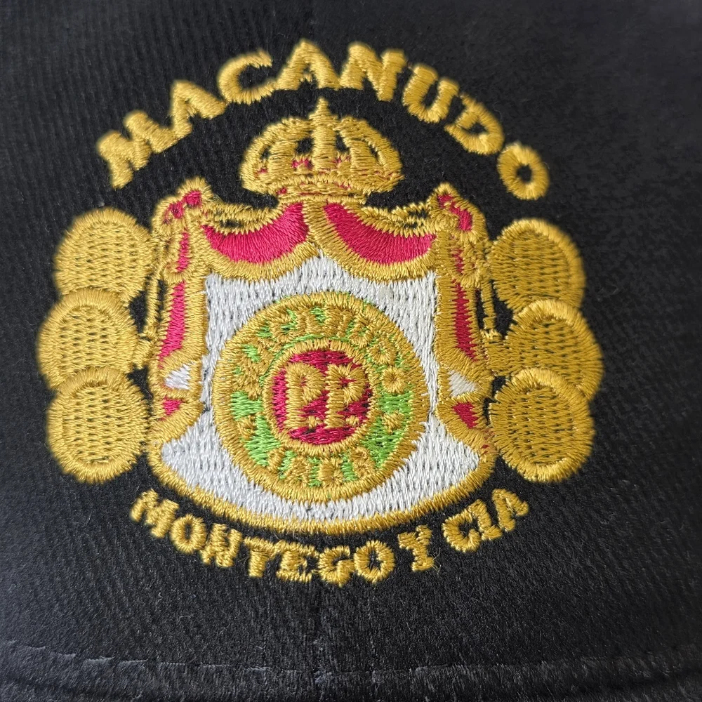Vintage Macanudo Cigars Black High Quality Adjustable Strapback Hat.
